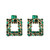 Rhinestone Square Dangle Earrings Sparkly Crystal Geometric Drop Statement Earrings for Women KELMALL COLLECTION