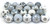 Artncraft Knobs Grey  and  White Cream Rare Hand Painted Ceramic Knobs Cabinet Drawer Pull Pulls  6 Knobs