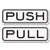 Classic Horizontal Push Pull Door Sign  White  - Small
