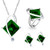 Uloveido Girls Platinum Plated Brass Green Simulated Square Diamond Charm Pendant Necklace Piercing Drop Earrings Solitaire Finger Rings Wedding Promise Jewelry Set  Green Size 7  T295 Uloveido Girls Platinum Plated Brass Green Simulated Square Diamond Charm Pendant Necklace Piercing Drop Earrings Solitaire Finger Rings Wedding Promise Jewelry Set  Green Size 7  T295
