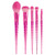 MODA Full Size Mythical Wild 5pc Makeup Brush Set Includes - Blush Complexion Domed Shadow Crease and Angle Eyeliner Brushes  Pink