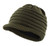 Home Prefer Mens Beanie Cap with Visor Skull Beanie Warm Cable Knit Beanie Winter Hat Army Green