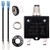 Tnisesm 15A Push Button Circuit Breaker 125 250V AC 50V DC L1 Series Manual Reset Thermal Circuit Breaker with 19cm Wire Leads 6.3mm Female Spade Terminals and Waterproof Button Transparent Cap