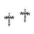 Punk Mini Skull Cross .925 Sterling Silver Stud Earrings