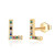 Letter Initial Stud Earrings for Girls S925 Sterling Silver Post Gold Plated Letter L Earrings Stud Colored Cubic Zirconia Hypoallergenic Earrings for Sensitive Ears Gift Jewelry for Women Girls