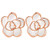 Uokela 18K Rose Gold Plated Stud Earring Black Flower Stud Earrings for Women Girls  White