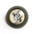 Alice in Wonderland White Rabbit glass and brass brooch