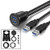 Riipoo USB Flush Mount Cable - 2 Meter Dual USB 3.0 Ports Panel Mount, Dash Mount, Flush Mount Extension Cable for Car Boat Motorcycle or Other Surface (6ft)
