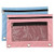Fghuim Pencil Pouches 2 Pack 3 Ring Pencil Pouch with Zipper Pulls Double Pockets Pencil Case with Clear and Mesh Window for Office Supplies  2 Pieces Pink and Blue