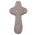 Needzo Gray Wooden Hand-Held Prayer Pocket Cross for First Communion 4 Inch