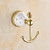 AUSWIND Antique Gold Solid Brass Polished Coat Hook Star Diamond Ceramic Cloth Hook Wall Mounted Bathroom Accessories Er5