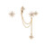 CZ Star Ear Cuff Tassel Stud Earrings for Women Girls Cubic Zirconia Charms Asymmetrical Huggie Star Small Hoop Cartilage Climber Crawler Wrap Dangle Drop Earring Sterling Silver Post Pin Gold Plated