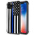 iPhone 12 Pro Max Case Blue line American Flag iPhone 12 Pro Max Cases Tempered Glass Backplus Soft Silicone TPU Shock Protective Case for Apple iPhone 12 Pro Max