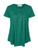 Womens Solid Short Sleeve Button Up Henley V-Neck Loose Fit Pleated Tunic Shirt Blouse Tops Green