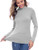 VOBCTY Womens Long Sleeve Slim Fit Mock Turtleneck Soft Lightweight Pullover Tee Tops Silver Grey XL