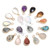10pcs Gemstone Quartz Pendant?Natural Mini Water Drop Shape Quartz Necklace Pendant for DIY Jewelry Making Necklace Bracelet 10pcs Random Color