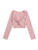 LYANER Womens Twist Front V Neck Slim Rib Knit Long Sleeve Crop Tee Shirt Top Pink X-Small