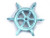 Hampton Nautical  Cast Iron Ship Wheel Decorative Paperweight, 4", Dark Blue/Whitewashed