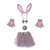 NUOBESTY 5pcs Rabbit Costume Set Animal Rabbit Ears Headband Bowtie Tail Mesh Skirt Paws Set for Kids Girls Performance Party Cosplay  Grey