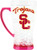 NCAA Usc Trojans 16oz Crystal Freezer Flared Mug with Pink Base and Handle