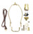 B and P Lamp Brass Plated Finish Table Lamp Wiring Kit With 6 Inch Harp Push-Thru Socket