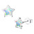 Fansilver 925 Sterling Silver Opal Star Stud Earrings Tiny Small Cute Earrings for Women Hypoallergenic Earrings for Sensitive Ears Opal Jewelry
