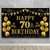 Trgowaul 70th Birthday Backdrop Gold and Black 5.9 X 3.6 Fts Happy Birthday Party Decorations Banner for Women Men Photography Supplies Background Happy Birthday Decoration