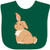 Inktastic Easter Cute Floppy Ear Brown Bunny Baby Bib Green 3a6cc