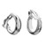 FAMARINE Silver Tone Cut Hoop Clip Earrings for Women Geometric Chunky Earrings Girls Gift Clip on