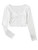 Milumia Womens Ruched Crop Top Plain V Neck Long Sleeve Casual Blouse Tee A White Medium