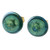 GlassOfVenice Murano Glass Button Stud Earrings - Aqua Gold
