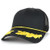 Armycrew Captain Oak Leaf Embroidered Trucker Mesh Cap with Yellow Rope - Black Black