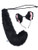 Soul Young Faux Fur Cat Ears Furry Wolf Fox Long Tail Costume Halloween Party Animal Cosplay Set One SizeBlack
