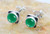 925 Sterling Silver Green Onyx Stud Earrings- Girl Women Green Onyx Stone Gemstone Stud Post Earrings Jewellery