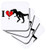 3dRose Dinosaur Eats Heart - Ceramic Tile Coasters, Set of 4 (CST_12046_3)
