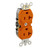 Leviton 5362-SO Electrical Outlet 20A 125V Duplex Receptacle Slim Self-Grounding - Orange