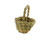 Melody Jane Dollhouse Wicker Woven Grass Basket Round with Handle Shop Garden Accessory