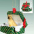 Great Dane Green Gift Box Dog Ornament - Uncropped Ears - Fawn
