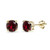 Yellow Gold Flashed Sterling Silver Synthetic Ruby 7mm Round-Cut Solitaire Stud Earrings