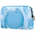 Small Makeup Bag for Purse Travel Makeup Pouch Mini Cosmetic Bag for Women Girls Blue Glass
