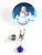 Christmas Snowman with Earmuffs Mylar- Nurse Badge Reel - Retractable ID Badge Holder - Nurse Badge - Badge Clip - Badge Reels - Pediatric - RN - Name Badge Holder