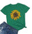 Sunflower Shirt Women Flower Graphic Inspirational Tees Summer Short Sleeve Casual Tshirt Faith Shirt Top Green