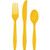 School Bus Yellow Plastic Assorted Cutlery Serves 24