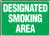 Accuform Signs MSMK493VP Plastic Safety Sign Legend inchDesignated Smoking Area inch 7 inch Length x 10 inch Width x 0.055 inch Thickness White on Green