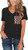 Womens Short Sleeves Casual Loose V Neck T Shirts Basic Tops Leopard Pocket Black L