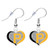 Pittsburgh Pirates Swirl Heart Earrings Pierced