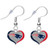 Patriots Swirl Heart Earrings Pierced