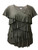 LEEBE Womens Plus Size Crew Neck Ruffle Top  1X-5X   3X Olive
