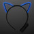 FlashingBlinkyLights Blue Light Up Cat Ears EL Wire Kitty Headband
