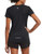 BALEAF Womens Athletic Short-Sleeved Running T-Shirts Lightweight Quick Dry Lightweight Workout Yoga Crewneck Tops Black Size S